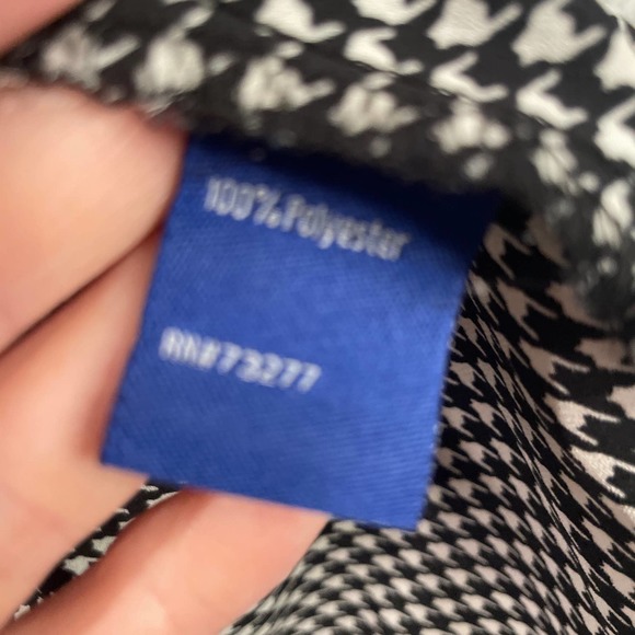 Apt 9 Black White Button Up Shirt Wrinkle Resistant Oversized Large - Picture 9 of 10